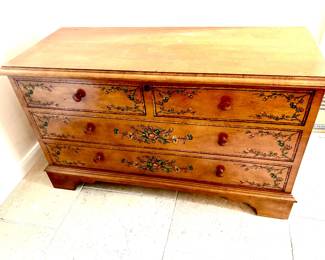 Vintage painted wood cedar chest