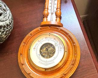 Vintage carved wood weather station