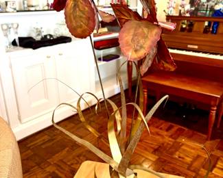 MCM metal flower sculpture