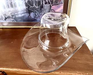Large Blenko hand blown glass cowboy hat