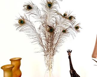 Custom tall peacock feathers