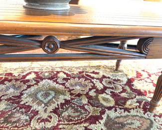 Carving details on coffee table