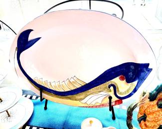 Hand painted fish platter