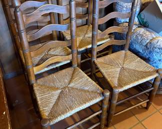 Vintage wooden ladder back chairs 