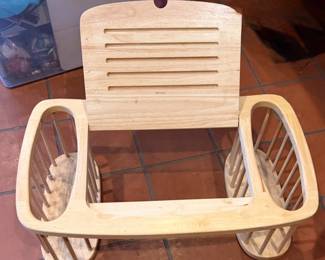  Vintage wooden bed tray (tilting reading stand and side racks for books and magazines)
