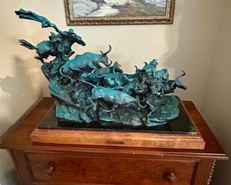 Ken Payne "Rustler's Moon" 22 3/4 x 30 1/4" Bronze Sculpture