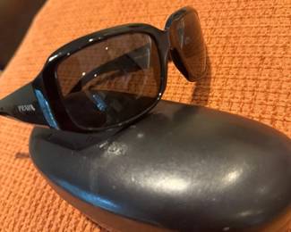 Authentic Prada SPR 12H Black Wrap-Around Shield Sunglasses with Hard Case