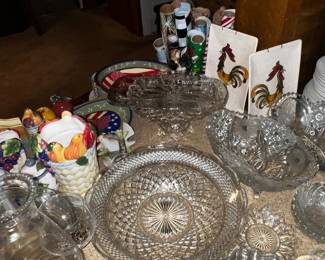 Glass Cake Plates. Bowls