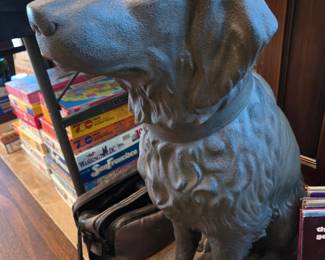 Cast iron dog statue