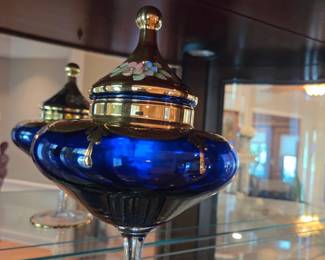 Vintage Cobalt blue candy dish