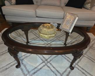 Glass top coffee table