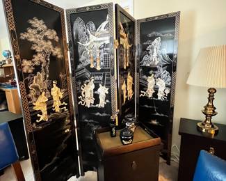 Asian style screen and furniture