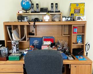 Desk with office supplies