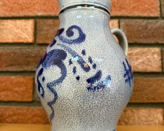 vintage Marzi & Remy salt-glazed stoneware pitcher from West Germany