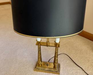 vintage French-style brass bouillotte table lamp