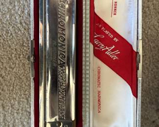 vintage Hohner Larry Adler 64C Professional 16-hole chromatic harmonica in its original case