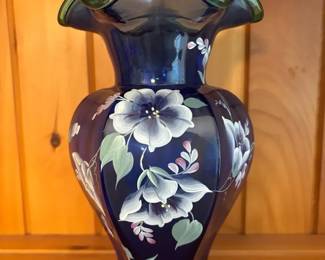 Fenton HandPainted Ruffle Vase by Jo Reynolds
