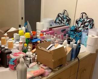 HUGE Beauty Toiletries Lot Cosmetic Bags Mani Pedi Supplies More