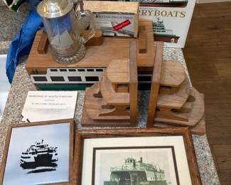 Washington State Ferry Wood Bookends Lidded Ferry Box Windsock More