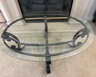 Glass And Metal Coffee Table