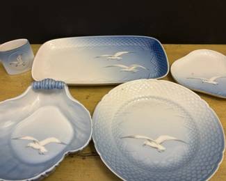 Bing Grondahl Seagull Porcelain Small Bowl and Plates