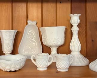 Milk Glass Candleholders Candy Dishes More