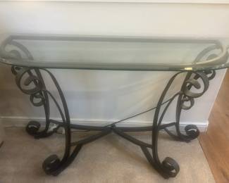 Glass And Metal Sofa Table