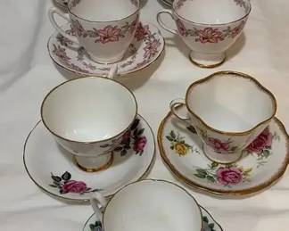 Tea Party Time 8 Sets Of Beautiful Hand Painted Tea Cups And Plates Azalea Clarence More