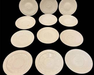 Vintage Belleek Irish Porcelain Collectors Plates Lot 10 Christmas 1970s
