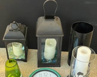 Metal Decorative Candle Lanterns Vases Wall Clock