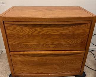 Oak Two Drawer Filing Cabinet