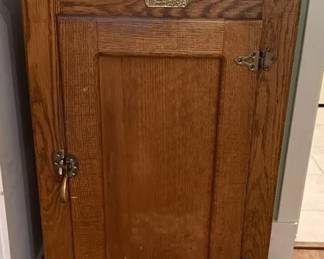 Vintage White Clad Oak Ice Box