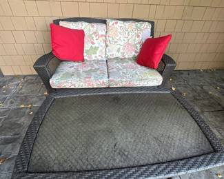 Patio furniture - love seat & table