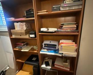 Bookshelves & office supplies