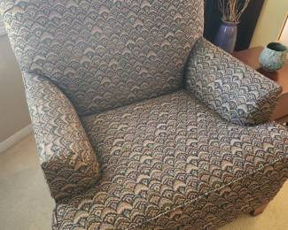 Two Contemporary Highback Arm Chairs. 