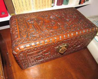 Vintage carved Asian box