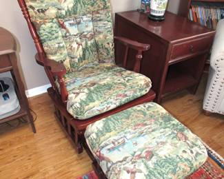 Glider with ottoman