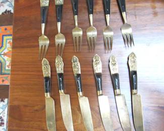 Asian brass cutlery
