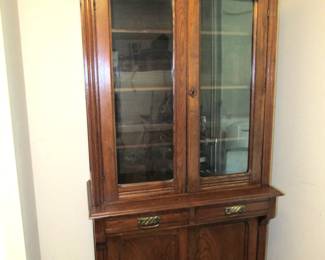 Antique walnut bookcase or hutch