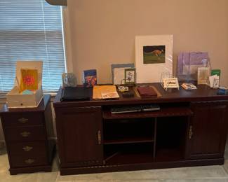 Desk and matching file cabinet