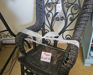 child's antique wicker rocker