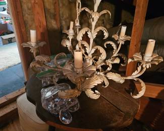 vintage painted metal chandelier