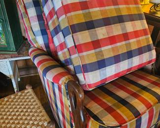 checked rocker with ottoman