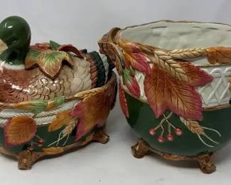 Fitz  Floyd Huntington Duck Soup Tureen And Cache Pot