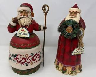 Jim Shore  Pair Of Heartwood Creek Santas