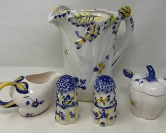 Spode  Imperial Garden Large Pitcher  Sugar Bowl  Pitcher  Salt  Pepper Shakers