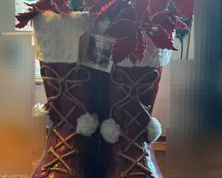 Christmas At Biltmore Large Resin Two Feet Tall Santa Boots