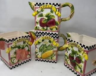 Vintage Ceramic Fruit  Veggie Themed