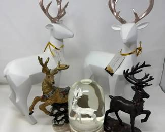 White Resin Reindeer Decor  Other Reindeer Christmas Themed Decor