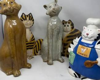 Cats Galore  Coco Dowley Kats Cookie Jar  James Haddon Hand Painted Cat  Ceramic Pair Of Cats